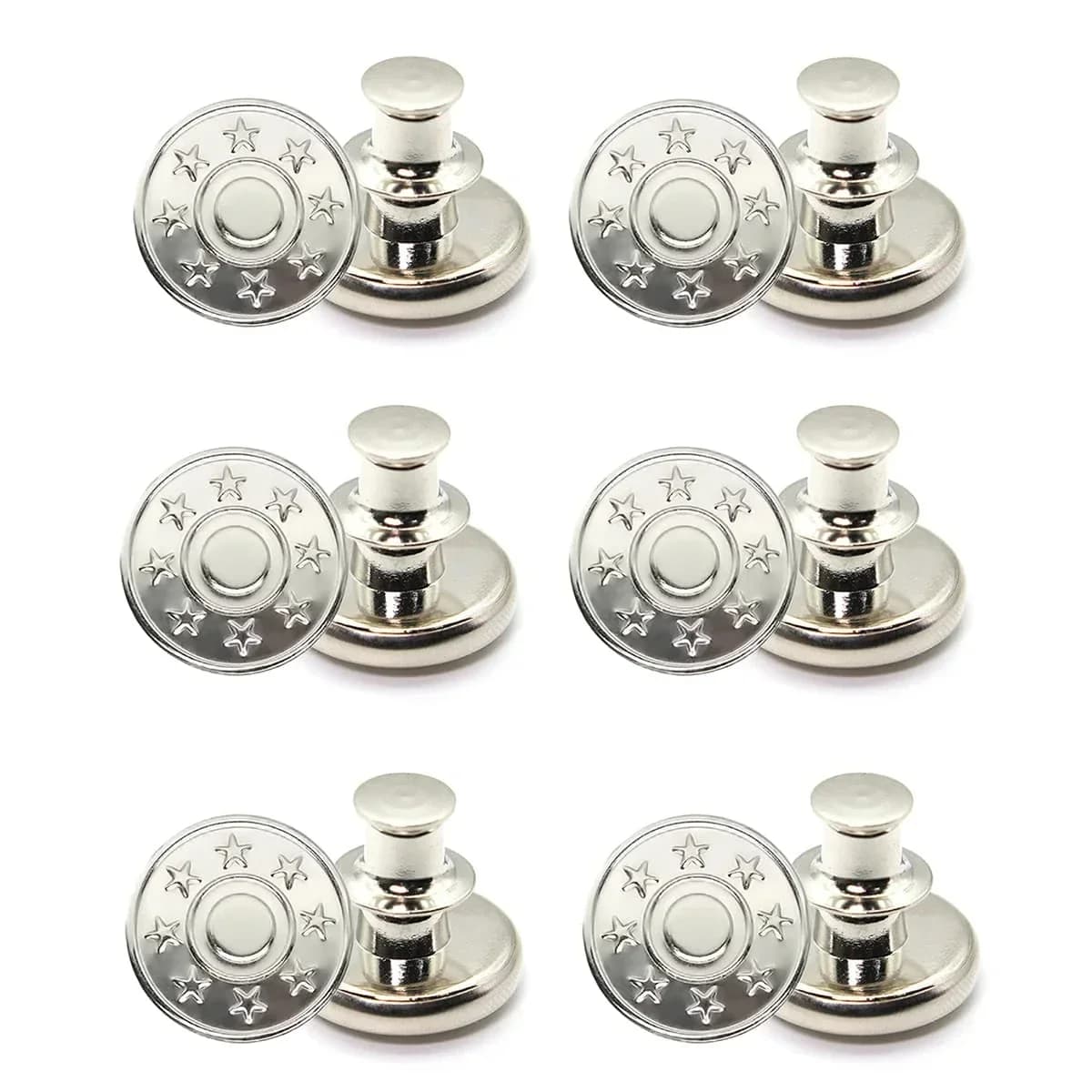 GracePure Sew-Free Vintage Metal I-Buttons Adjustable - Image 1